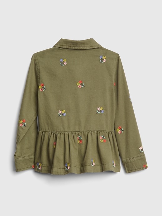 Image number 2 showing, Toddler Floral Peplum Jacket In Twill