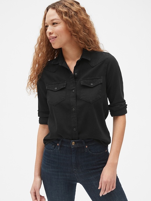 Image number 1 showing, Denim Western Shirt