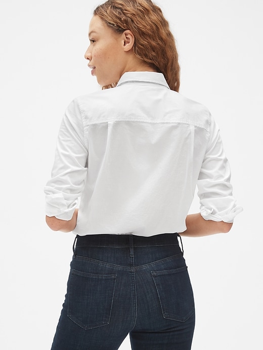 Image number 2 showing, Fitted Boyfriend Shirt in Poplin