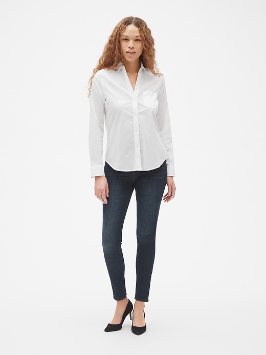 Image number 3 showing, Fitted Boyfriend Shirt in Poplin