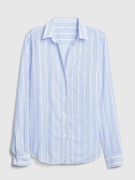 Image number 6 showing, Fitted Boyfriend Dobby Stripe Shirt