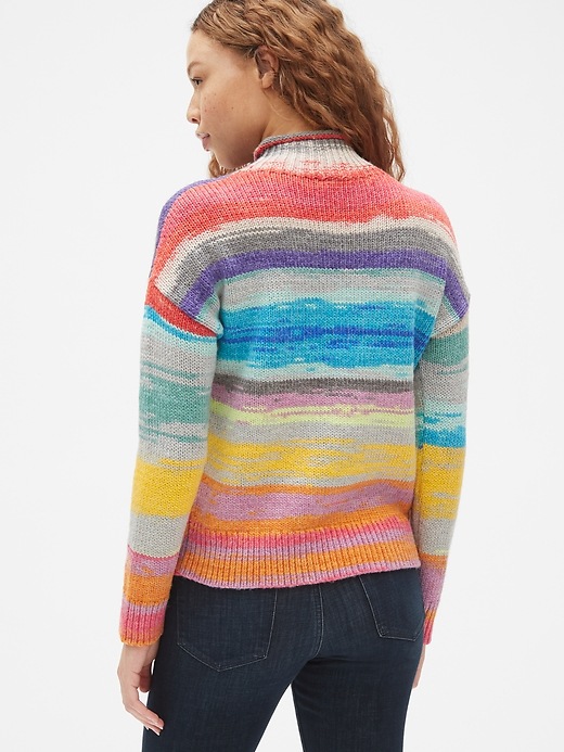 Image number 2 showing, Crazy Stripe Mockneck Pullover Sweater