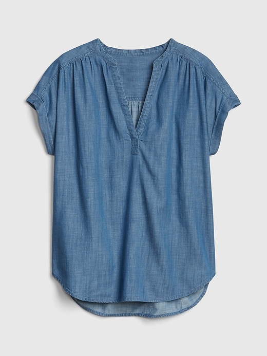 Image number 6 showing, Short Sleeve Popover Shirt in TENCEL&#153