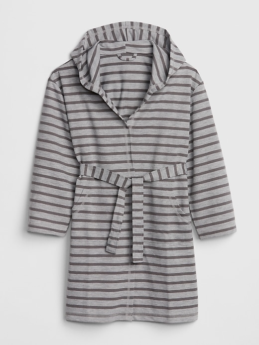 Image number 1 showing, Kids Stripe Hoodie Robe In French Terry