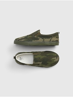 Kids Camo Slip-On Sneakers