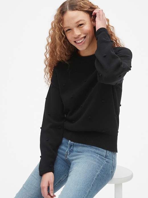 Image number 1 showing, Bobble Stitch Crewneck Pullover Sweater