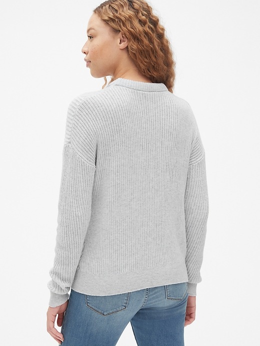 Image number 2 showing, Directional Ribbed Crewneck Pullover Sweater