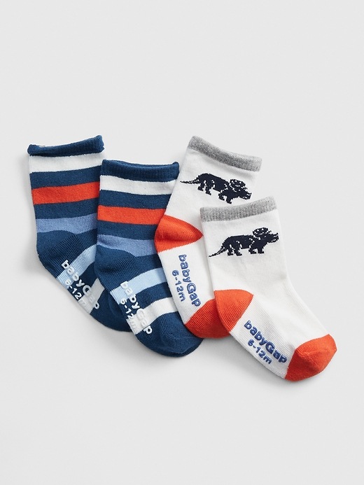 View large product image 1 of 1. Baby Dino Crew Socks (2-Pack)