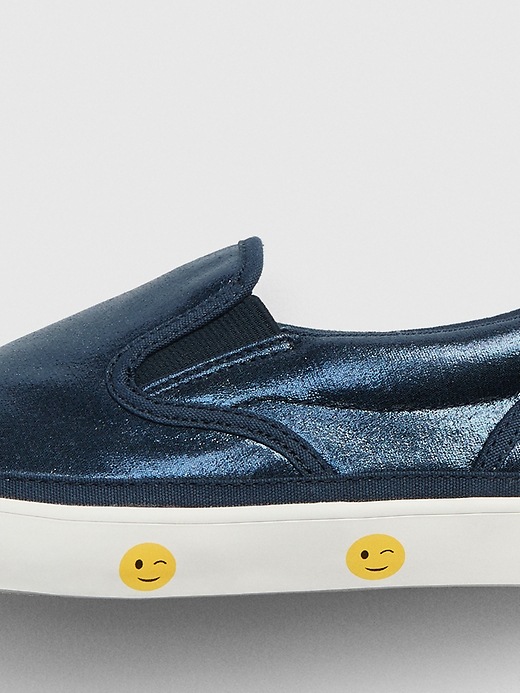 Image number 2 showing, Kids Emoji Glitter Slip-On Sneakers