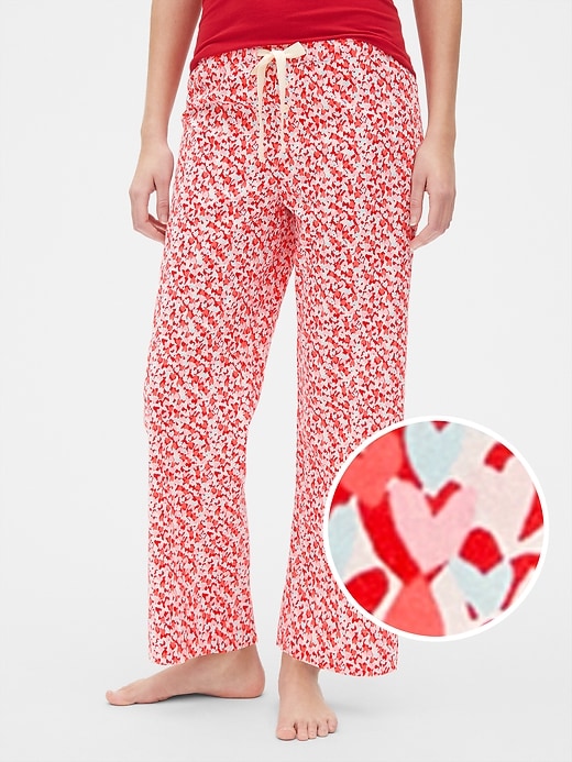 1 of 8 showing, with the color lovely hearts red/pink of product Dreamer Print Drawstring Pants in Poplin