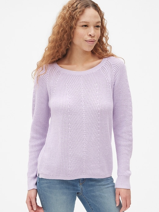 Vintage Wash Diagonal Ribbed Pullover Sweater