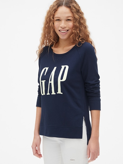 Image number 1 showing, Original Logo Embroidered Sweatshirt Tunic in French Terry