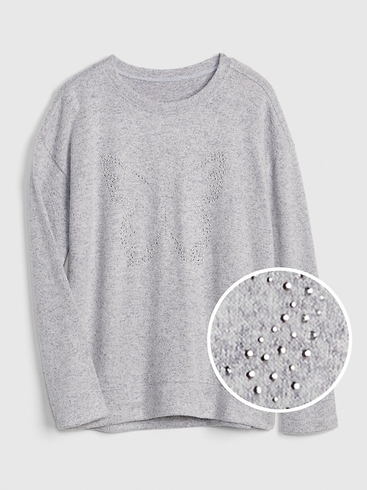 View large product image 1 of 1. Softspun Studded Graphic Long Sleeve T-Shirt