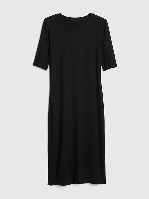 Image number 6 showing, Ribbed Short Sleeve Midi T-Shirt Dress