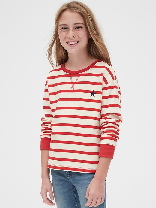 Image number 2 showing, Kids Stripe Star Sweatshirt
