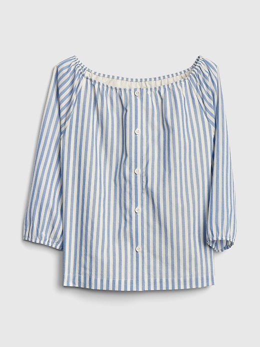 Image number 1 showing, Stripe Button-Front Top
