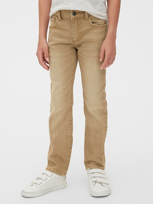 Image number 2 showing, Kids Slim Khaki Jeans With Fantastiflex