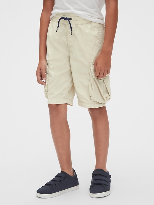 Image number 1 showing, Kids Pull-On Cargo Shorts In Poplin