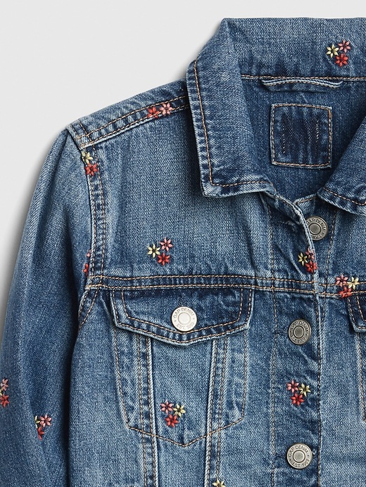 Image number 4 showing, Kids Icon Embroidered Denim Jacket