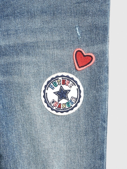 Image number 4 showing, Kids Embroidered Patch Super Skinny Jeans with Fantastiflex