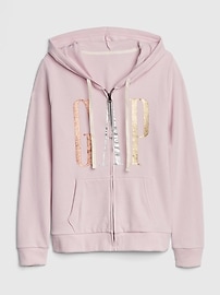 9090girl Glitter Zip Hoodie ピンク