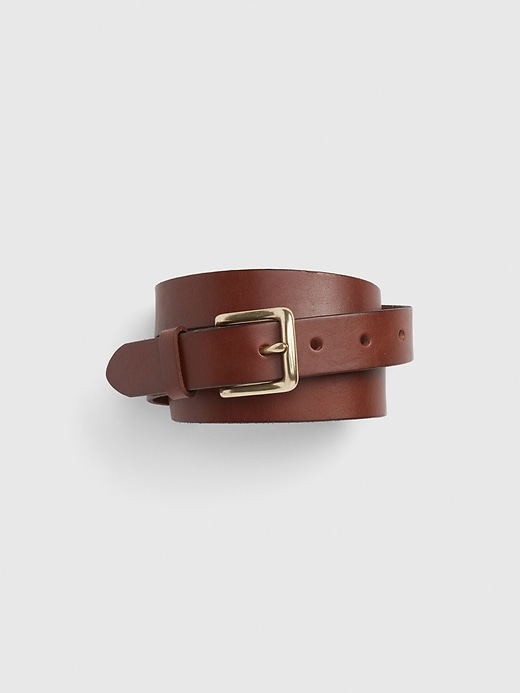 View large product image 1 of 1. Khaki Leather Belt