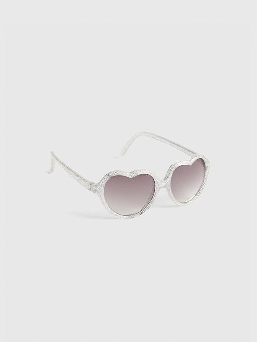 View large product image 1 of 1. Toddler Glitter Heart Sunglasses
