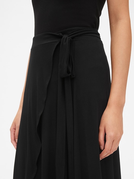 Image number 5 showing, Knit Wrap Tie-Belt Midi Skirt