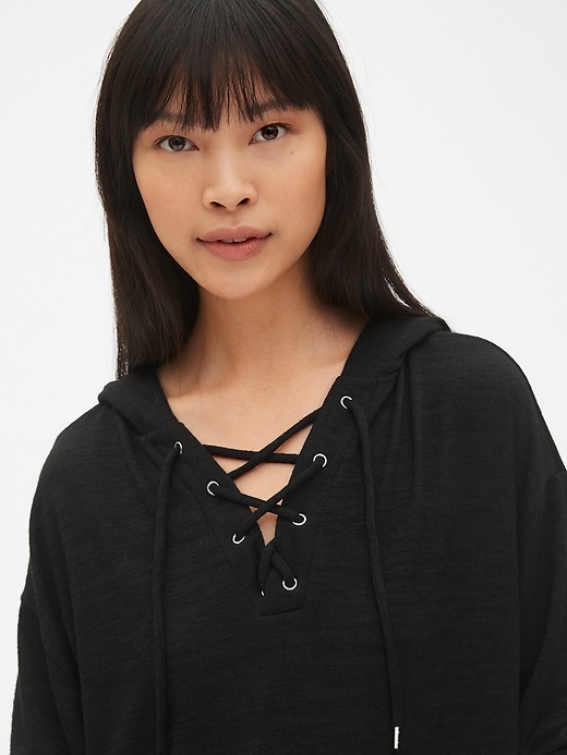 Image number 5 showing, Softspun Lace-Up Pullover Hoodie