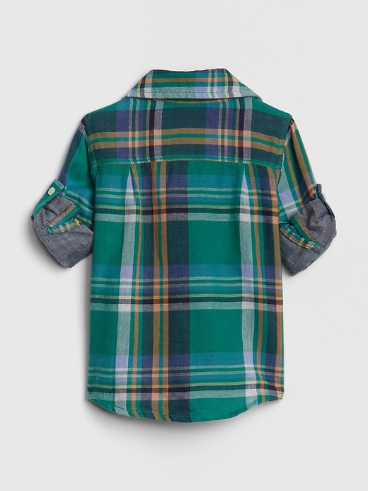 Image number 2 showing, Baby Plaid Convertible Shirt