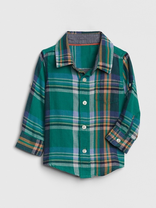 Image number 3 showing, Baby Plaid Convertible Shirt