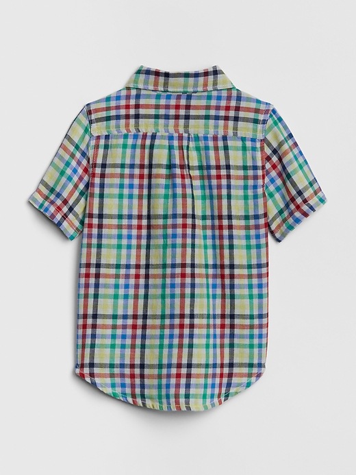 View large product image 2 of 3. Toddler Plaid Short Sleeve Shirt