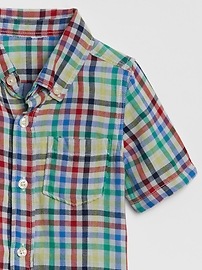 View large product image 3 of 3. Toddler Plaid Short Sleeve Shirt