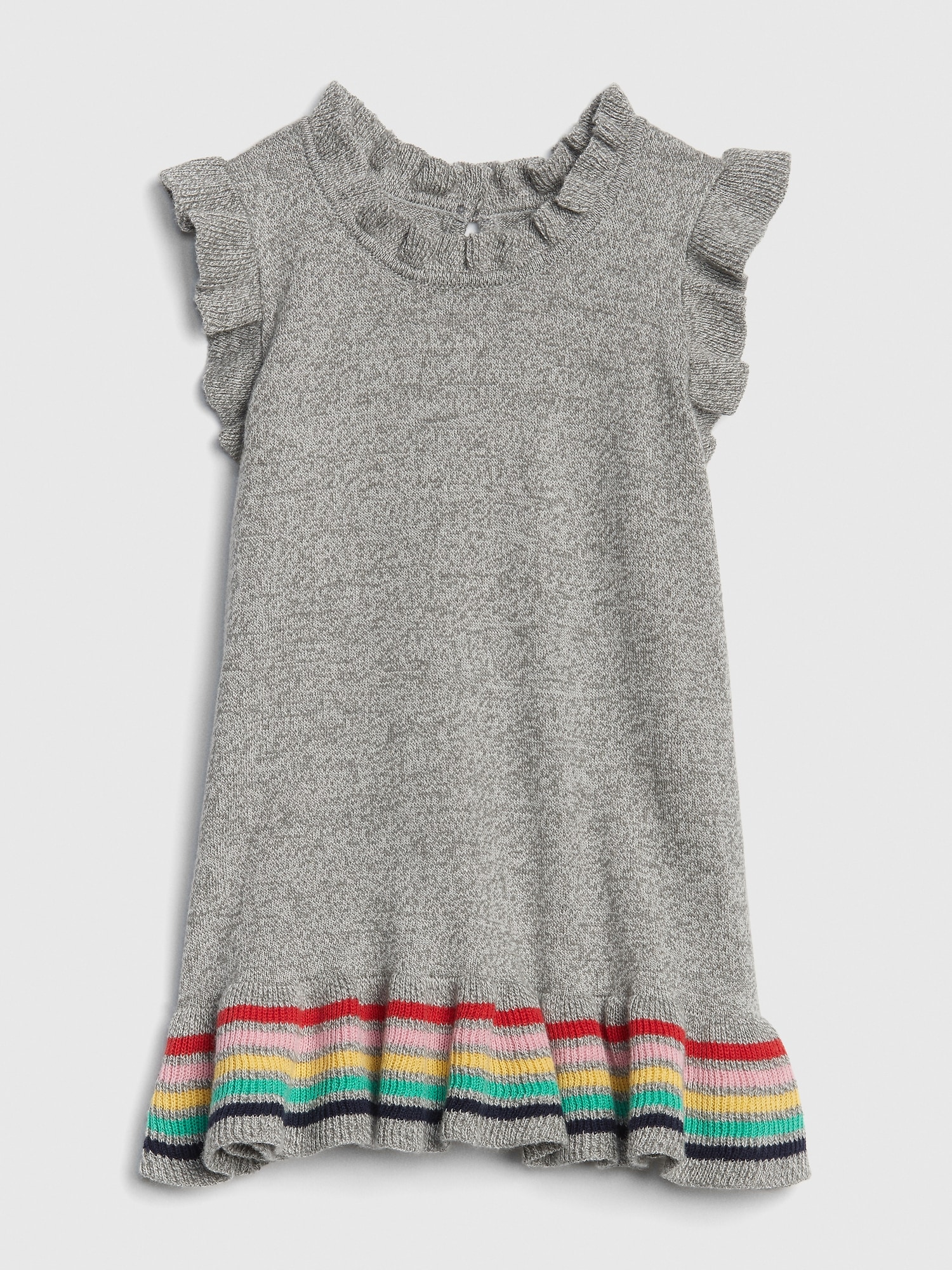 Baby Rainbow Ruffle Sweater Dress Gap