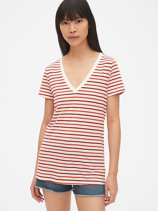 Image number 10 showing, Vintage Wash Stripe V-Neck T-Shirt