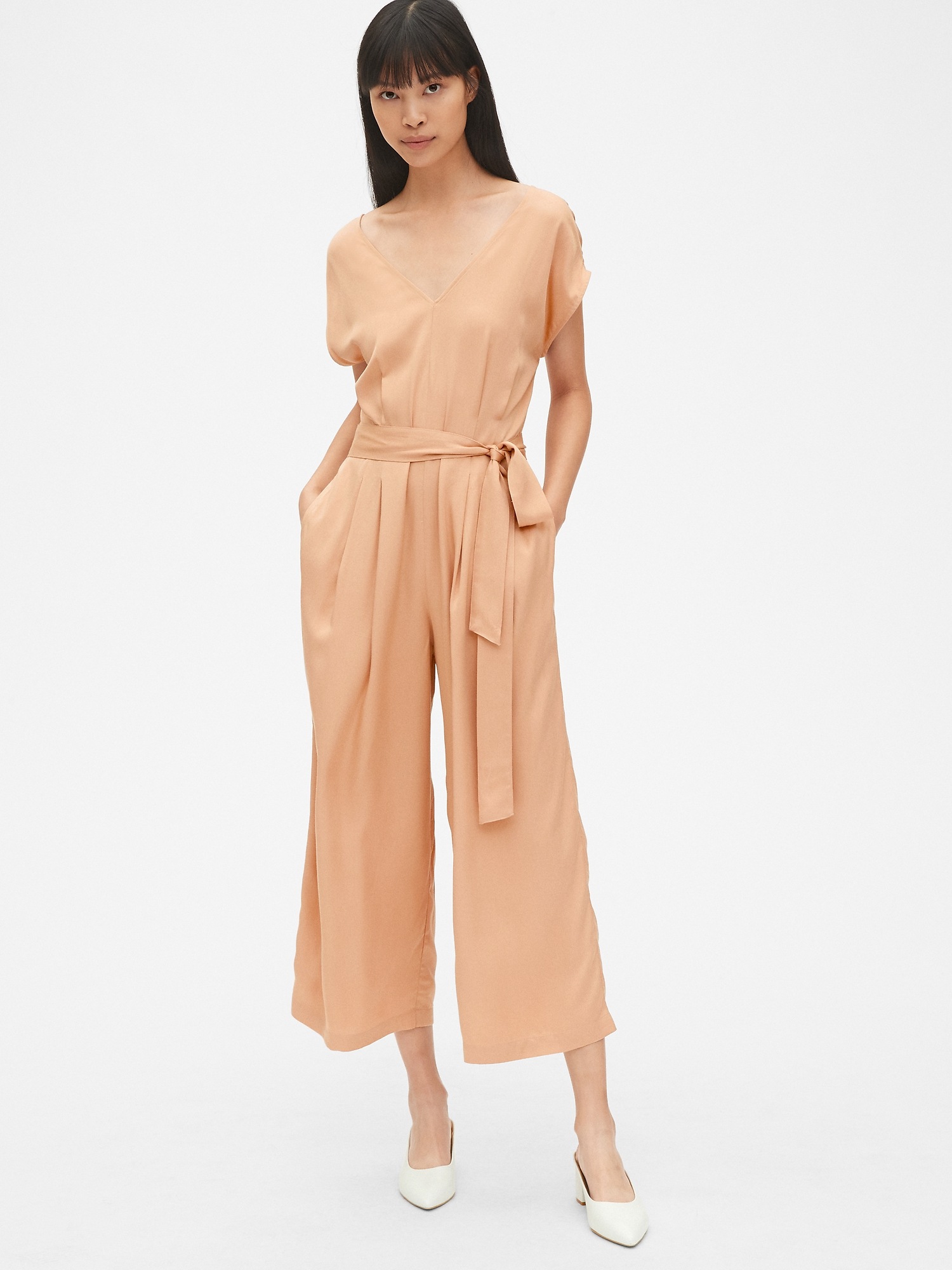 Женские комбинезоны Gap Kimono Sleeve Tie-Belt Wide-Leg Jumpsuit