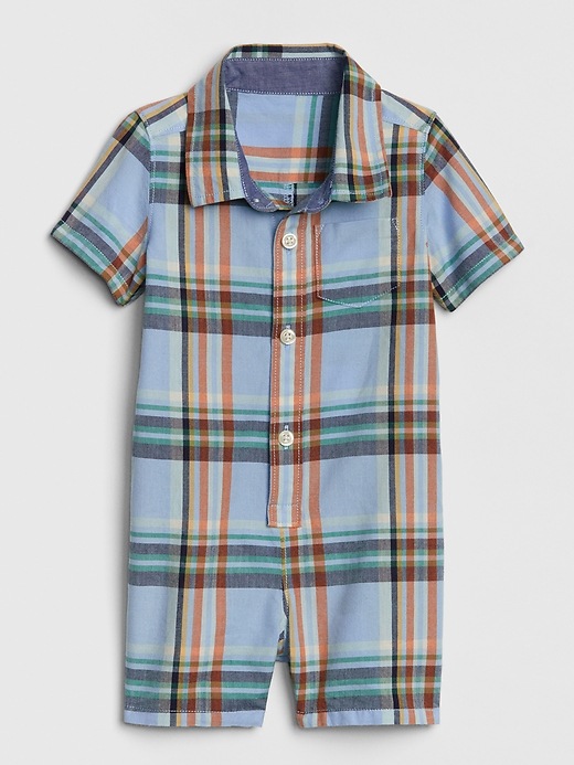 Image number 1 showing, Baby Plaid Shorty One-Piece