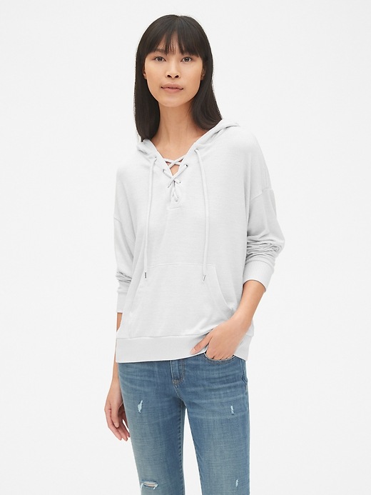 Image number 7 showing, Softspun Lace-Up Pullover Hoodie