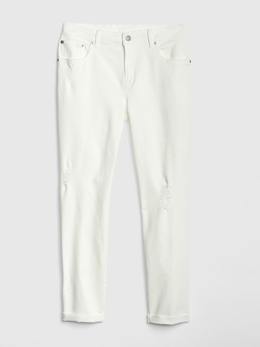 Image number 6 showing, Mid Rise Girlfriend Jeans with Distressed Detail