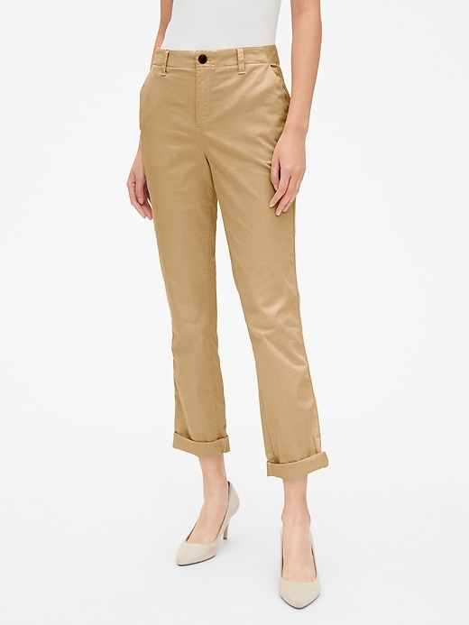 View large product image 1 of 1. Girlfriend Twill Stripe Khakis