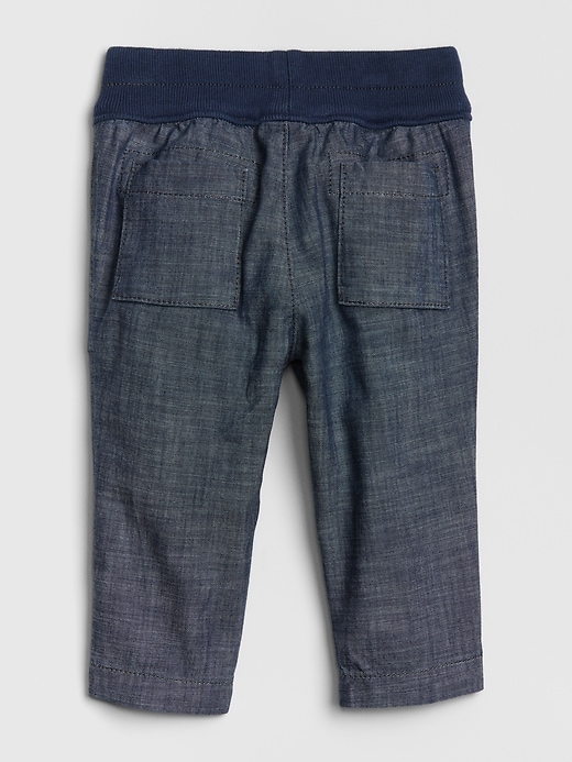 Image number 2 showing, Baby Chambray Utility Pull-On Pants
