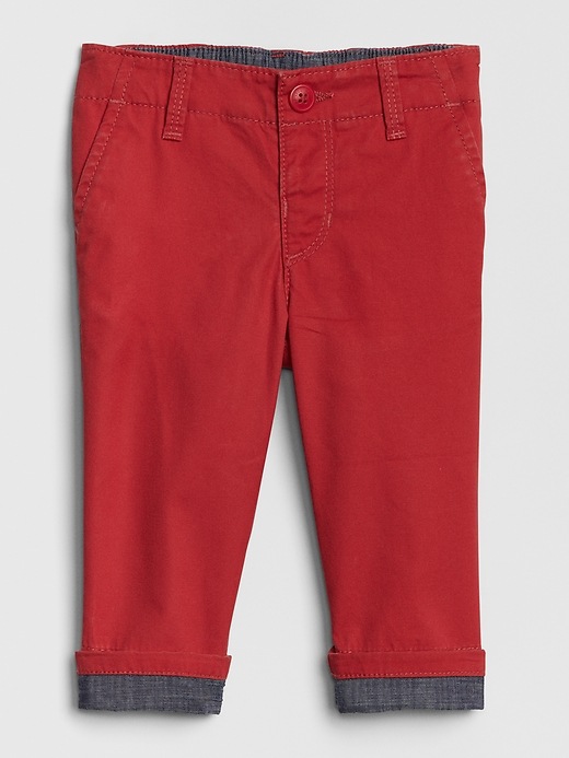 Image number 1 showing, Baby Chambray-Lined Khakis