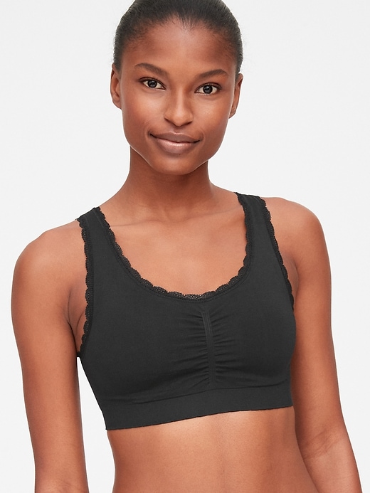 1 of 8 showing, with the color true black of product Seamless Bralette