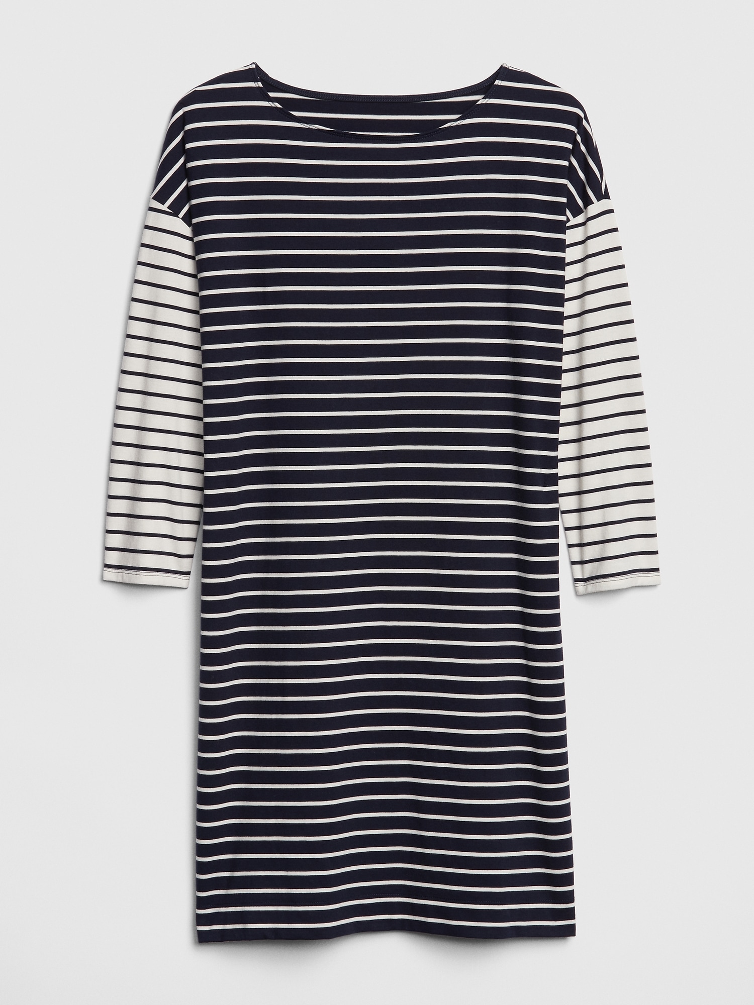 ThreeQuarter Sleeve MixStripe TShirt Dress Gap