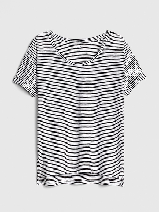 Image number 6 showing, Soft Slub Stripe Relaxed Sleeve T-Shirt