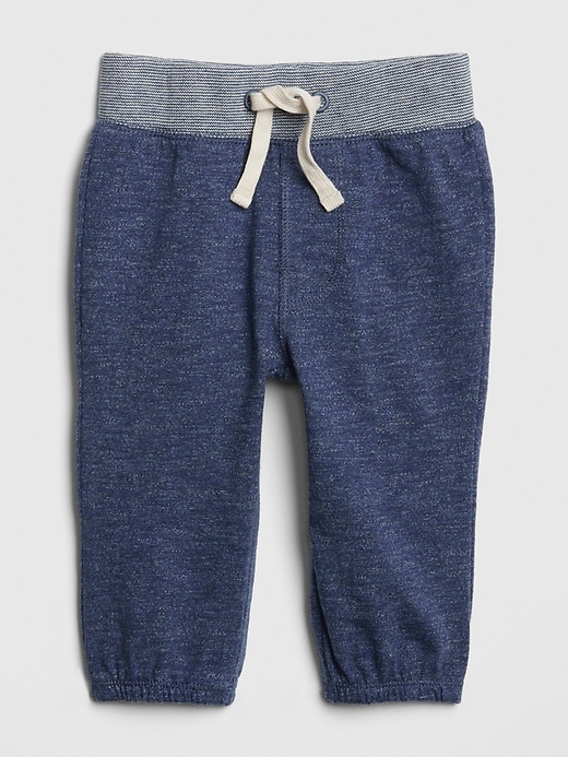 1 of 8 showing, with the color light blue marl of product Baby Marled Pull-On Pants