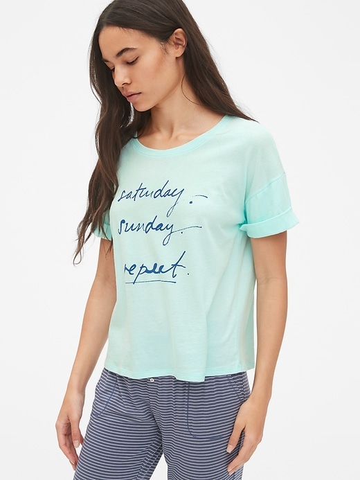 1 of 8 showing, with the color saturday sunday repeat of product Forever Favorite Graphic T-Shirt