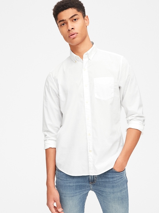 View large product image 1 of 1. Lived-In Stretch Poplin Shirt in Untucked Fit