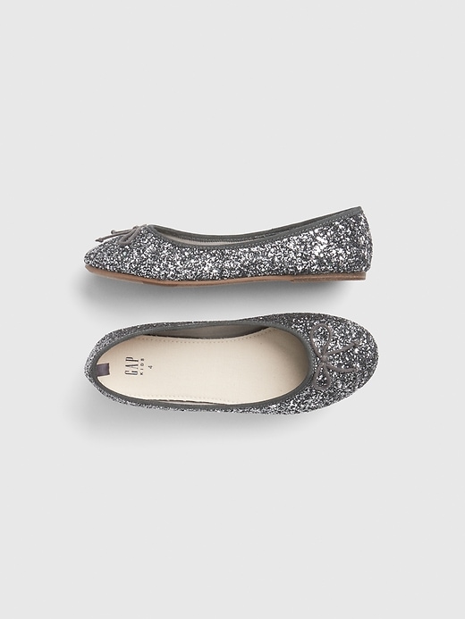 View large product image 1 of 1. Kids Glitter Ballet Flats