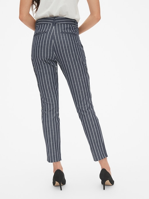 Image number 2 showing, Stripe Skinny Ankle Pants with Secret Smoothing Pockets